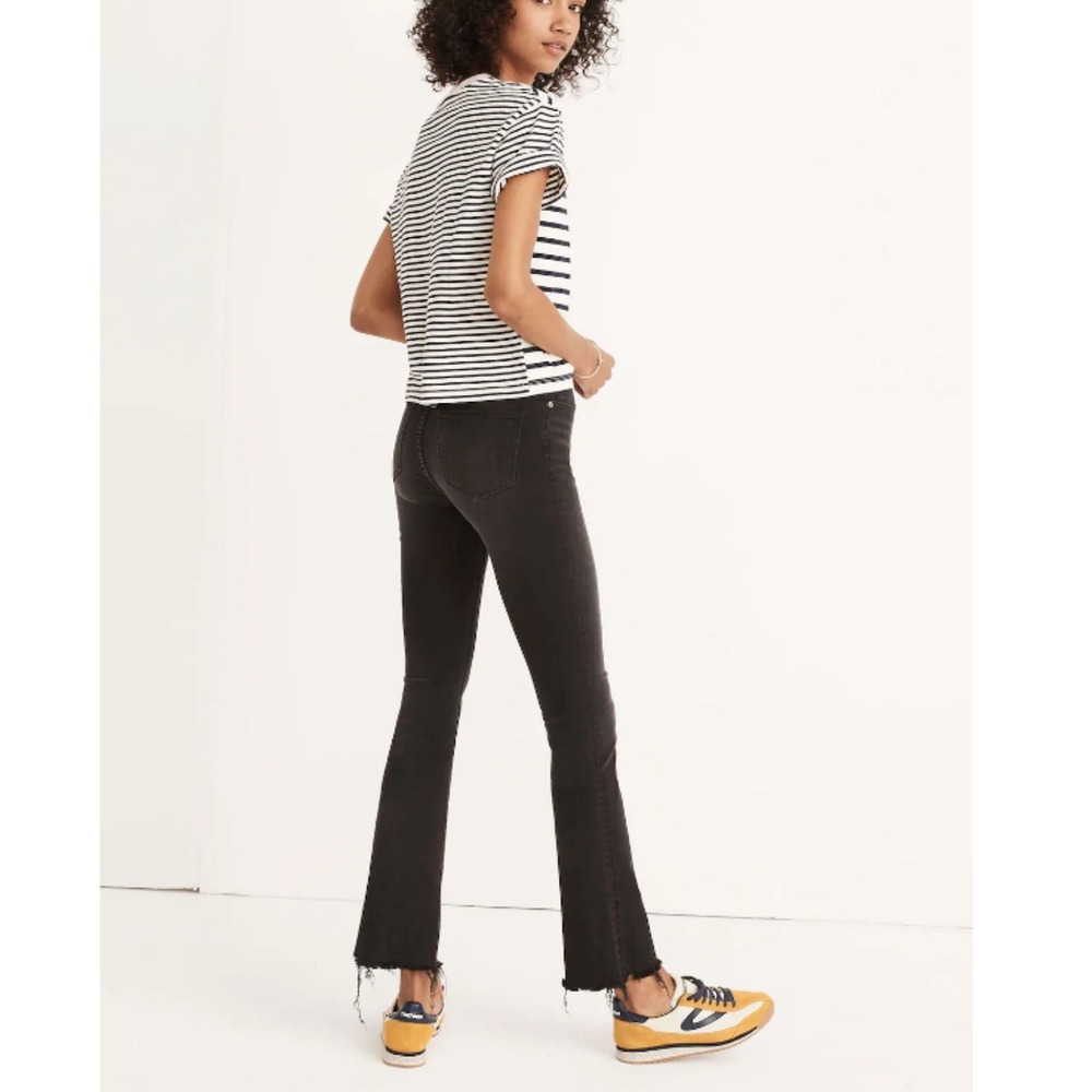 Madewell Cali Demi-Boot Jeans Womens 26 Black High Rise Raw Hem J6566